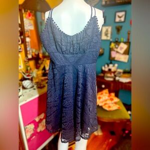 NWT Hello Molly Navy Blue Lace Mini Dress